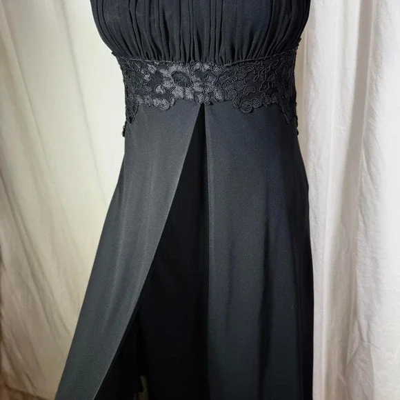 Liz Claiborne Black Chiffon Midi Dress – Women's XS/S - Picture 3 of 8